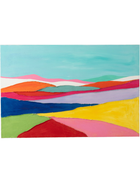 Tableau abstrait paysage coloré acrylique Waves L 122,5 cm 