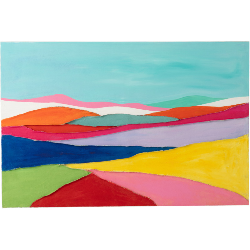 Tableau abstrait paysage coloré acrylique Waves L 122,5 cm 