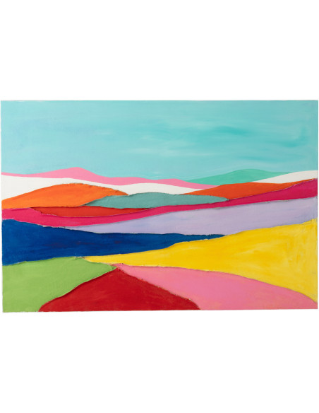 Tableau abstrait paysage coloré acrylique Waves L 122,5 cm 