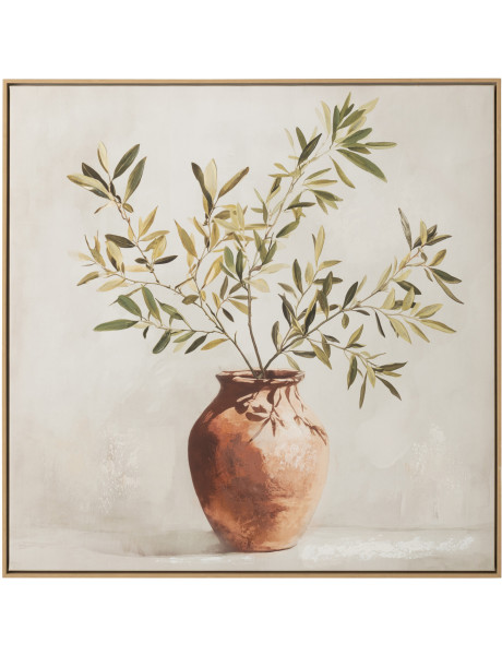 Tableau branche d'olivier Olive peinture acrylique H 82,5 cm 