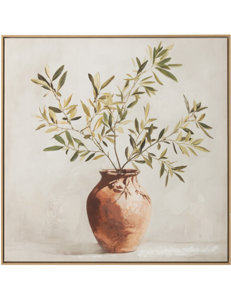 Tableau branche d'olivier Olive peinture acrylique H 82,5 cm 