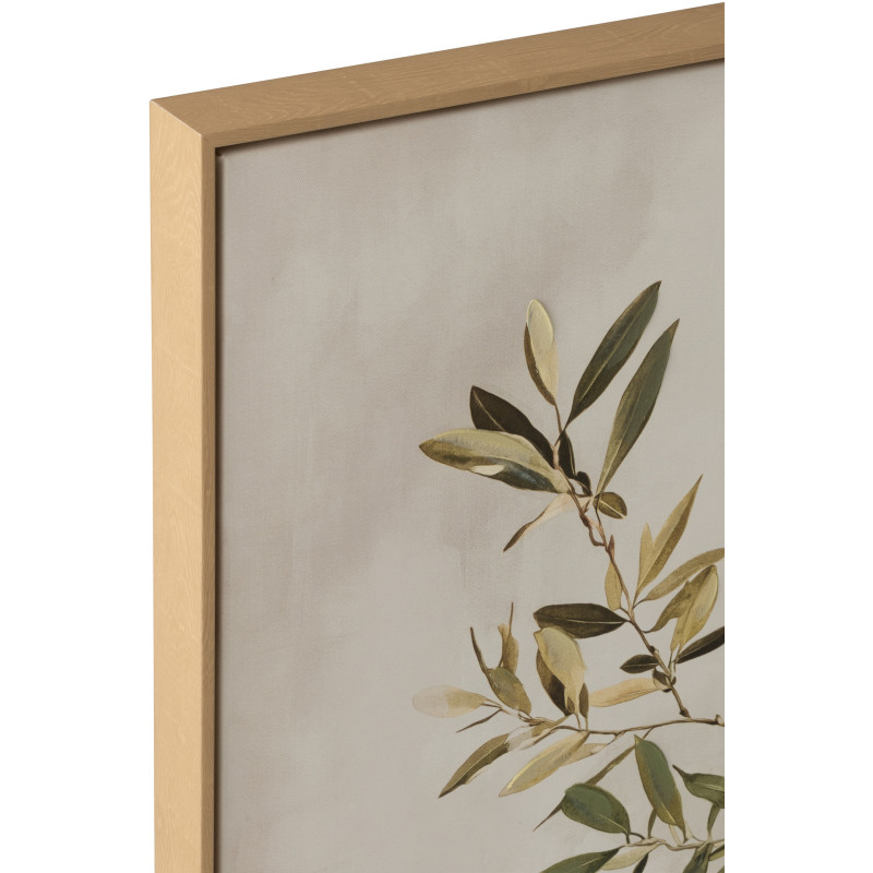 Tableau branche d'olivier Olive peinture acrylique H 82,5 cm 