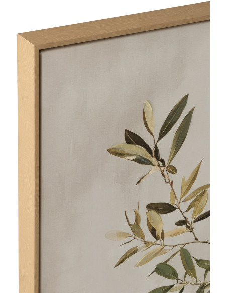 Tableau branche d'olivier Olive peinture acrylique H 82,5 cm 