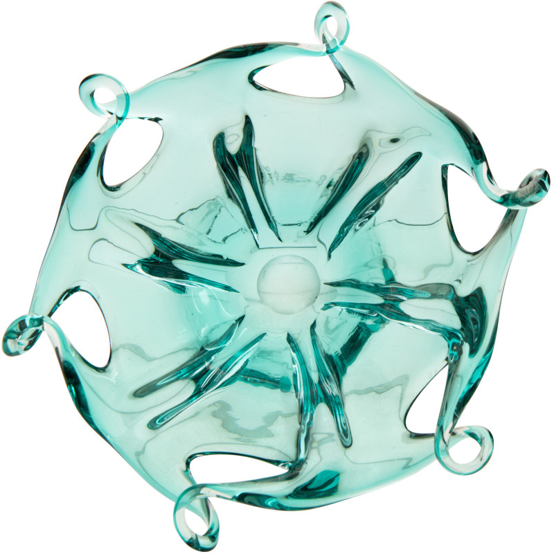 Plateau décoratif Serena en verre turquoise 36 x 36 x 17 cm 