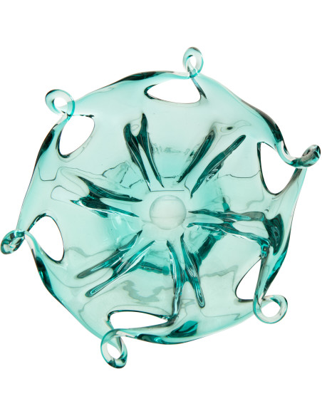 Plateau décoratif Serena en verre turquoise 36 x 36 x 17 cm 