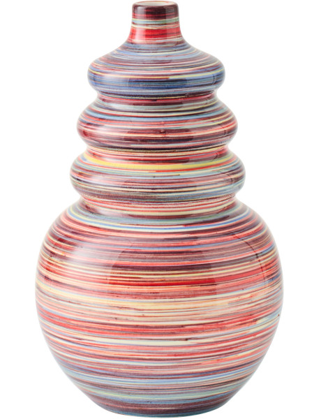Vase décoratif Chromia en céramique striée multicolore Ø19 cm x H30 cm 
