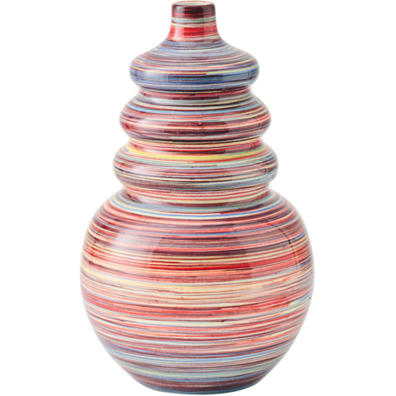 Vase décoratif Chromia en céramique striée multicolore Ø19 cm x H30 cm 