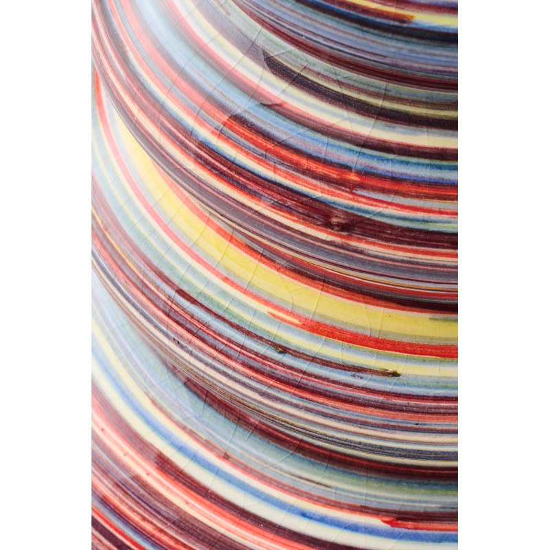 Vase décoratif Chromia en céramique striée multicolore Ø19 cm x H30 cm 