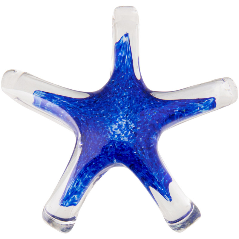Presse-papier étoile de mer Azzuro en verre bleu 18 c 