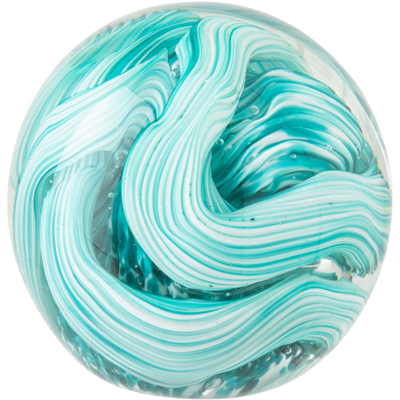 Presse-papier boule Laguna en verre turquoise Ø 10 cm 