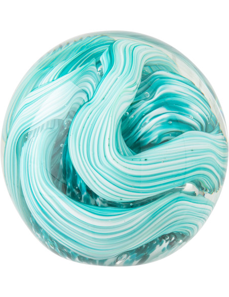 Presse-papier boule Laguna en verre turquoise Ø 10 cm 