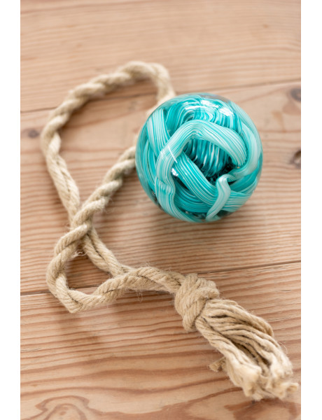Presse-papier boule Laguna en verre turquoise Ø 10 cm 