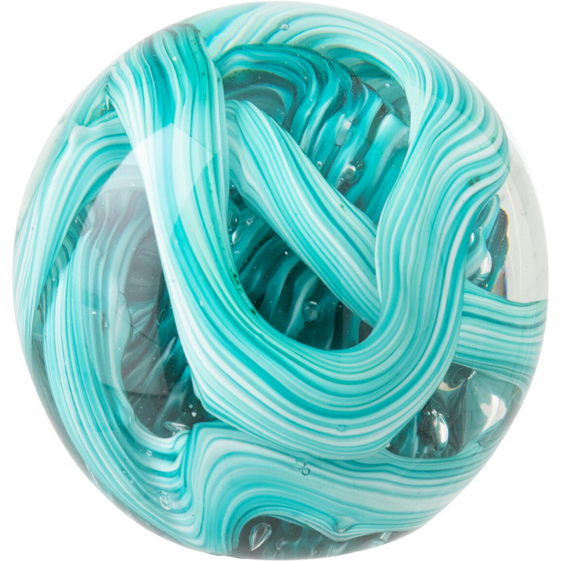 Presse-papier boule Laguna en verre turquoise Ø 8 cm 