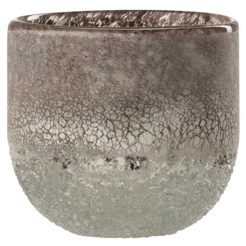 Photophore Scavo en verre gris Ø 11 x H 9,5 cm 