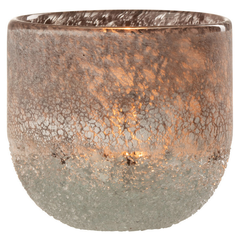 Photophore Scavo en verre gris Ø 11 x H 9,5 cm 