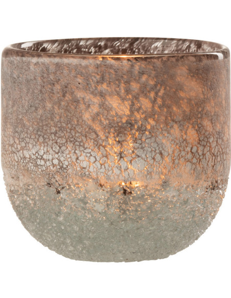 Photophore Scavo en verre gris Ø 11 x H 9,5 cm 