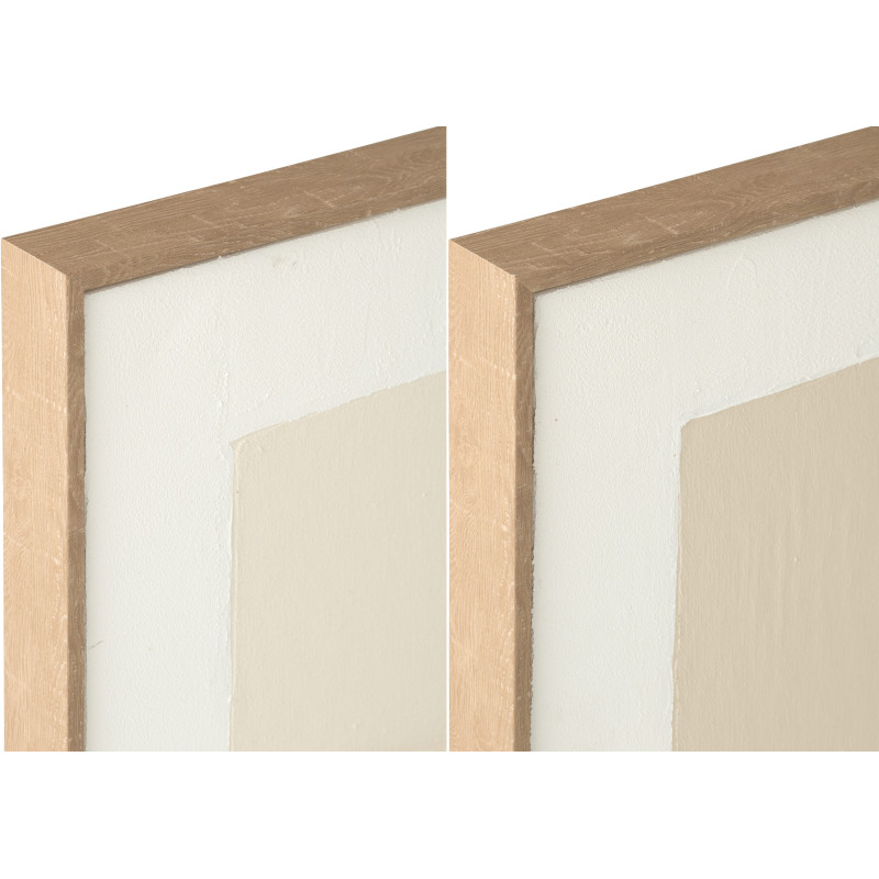 Lot de 2 tableaux abstraits toile bois de pin naturel Amy L 82,4 x H 62,4 cm 