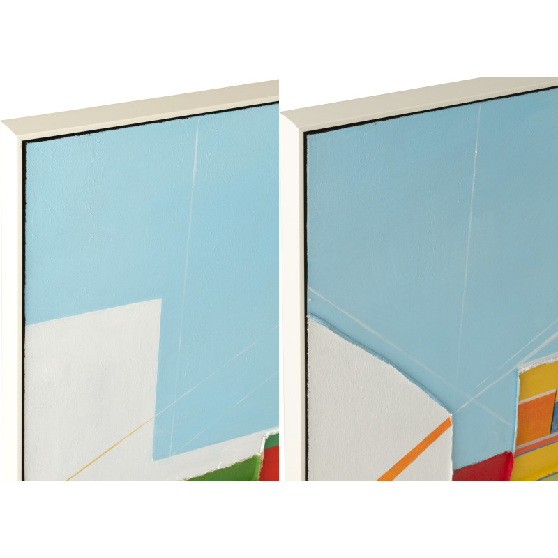 Lot de 2 tableaux abstraits modernes multicolores acrylique Duovista H 122,5 cm 