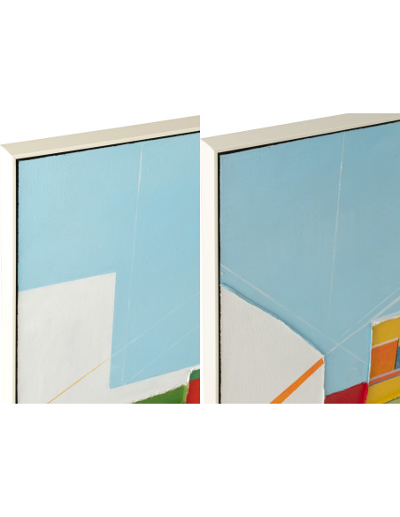 Lot de 2 tableaux abstraits modernes multicolores acrylique Duovista H 122,5 cm 