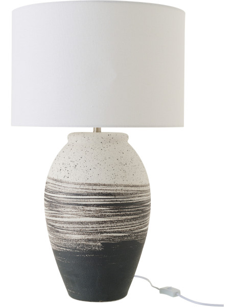 Lampe à poser Rolph en céramique noir et beige Ø46 cm x H73 cm 