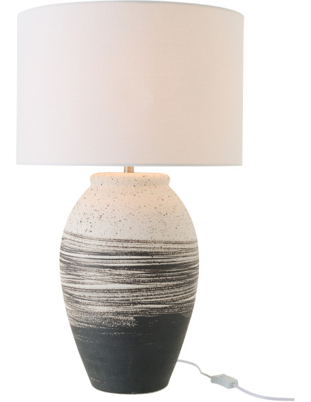 Lampe à poser Rolph en céramique noir et beige Ø46 cm x H73 cm 
