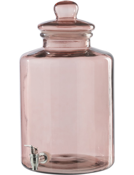 Distributeur de boissons Rosalya en verre rose saumon 25 cm x H45 cm 