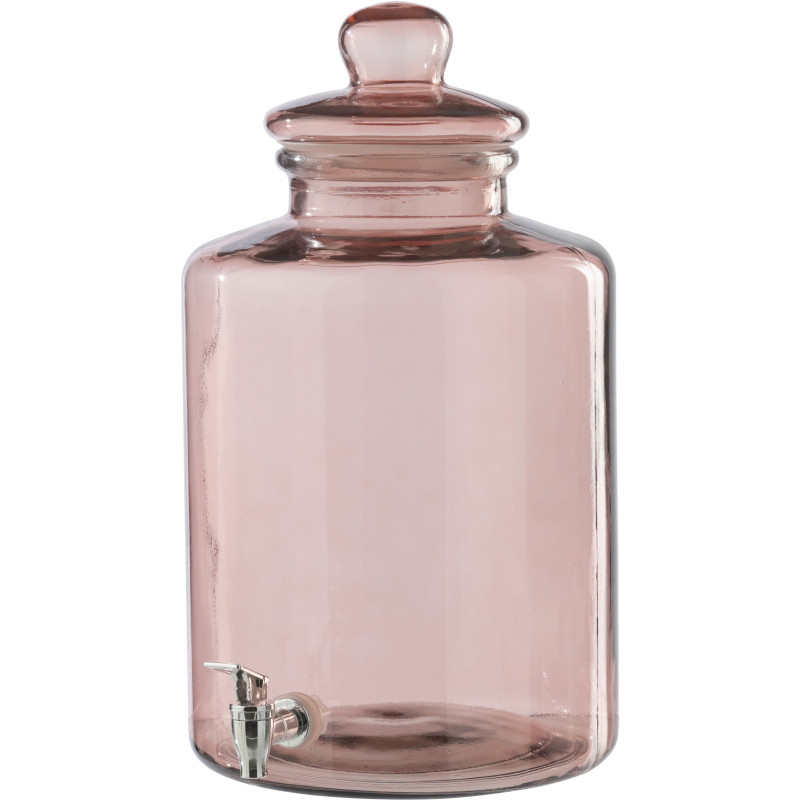 Distributeur de boissons Rosalya en verre rose saumon 25 cm x H45 cm 