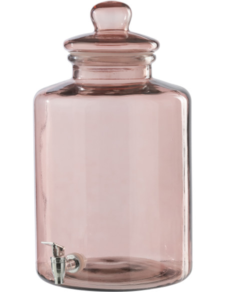 Distributeur de boissons Rosalya en verre rose saumon 25 cm x H45 cm 