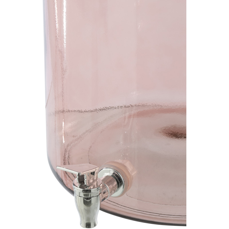 Distributeur de boissons Rosalya en verre rose saumon 25 cm x H45 cm 