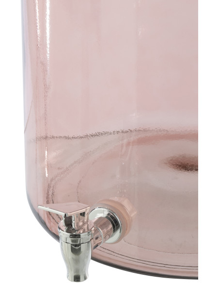 Distributeur de boissons Rosalya en verre rose saumon 25 cm x H45 cm 
