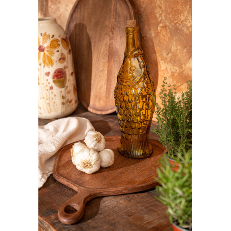 Lot de 2 Bouteilles Nerola en verre orange et ocre 1100 ml 