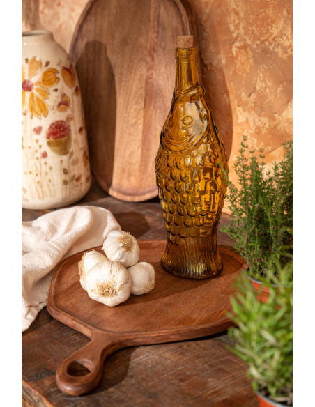 Lot de 2 Bouteilles Nerola en verre orange et ocre 1100 ml 