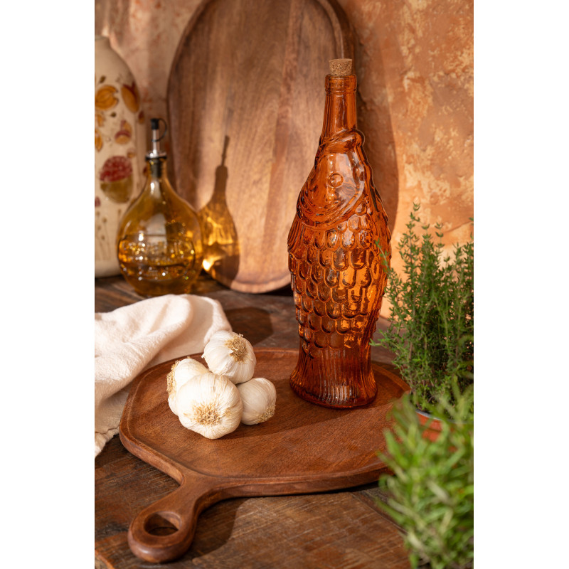 Lot de 2 Bouteilles Nerola en verre orange et ocre 1100 ml 