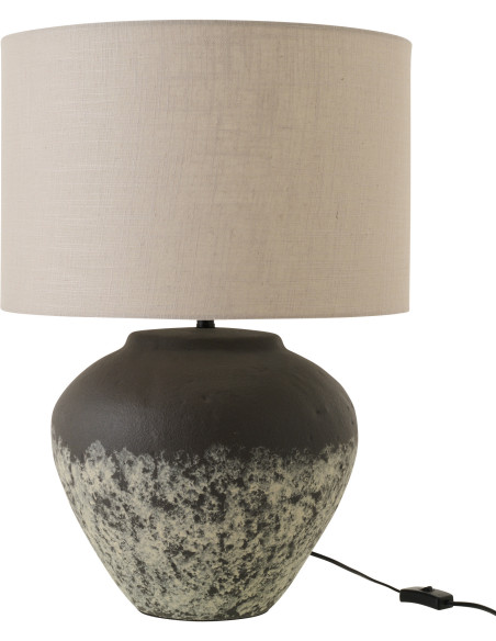 Lampe à poser Jules en céramique gris foncé Ø43 cm x H62 cm 