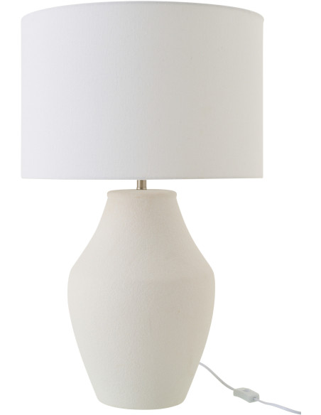 Lampe à poser Henri en céramique blanche Ø46 cm x H72 cm 