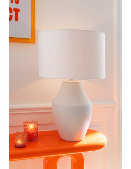Lampe à poser Henri en céramique blanche Ø46 cm x H72 cm 