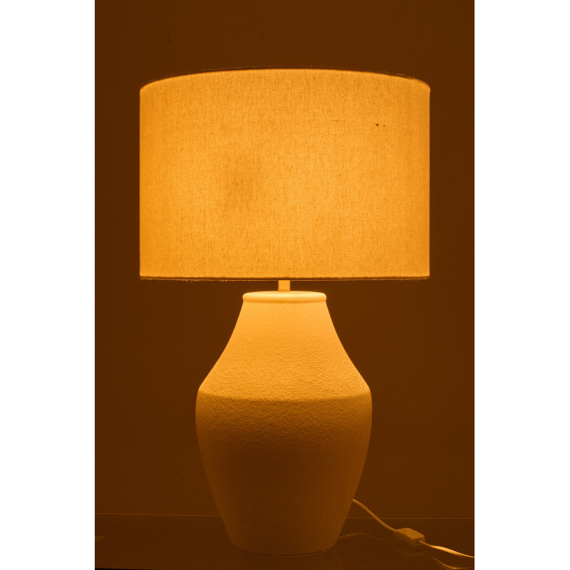 Lampe à poser Henri en céramique blanche Ø46 cm x H72 cm 