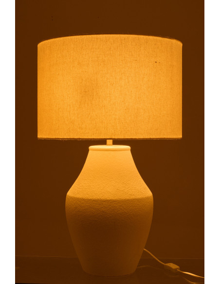 Lampe à poser Henri en céramique blanche Ø46 cm x H72 cm 