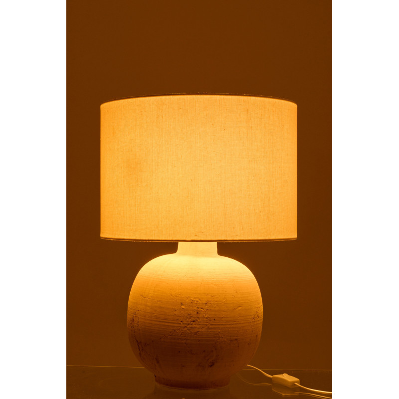 Lampe à poser Bola en céramique beige Ø38 cm x H57 cm 