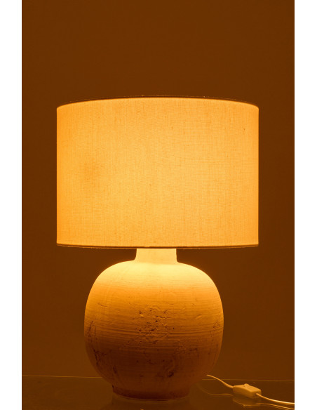 Lampe à poser Bola en céramique beige Ø38 cm x H57 cm 