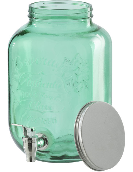 Distributeur de boissons verre vert émeraude Zelmira 4 L 