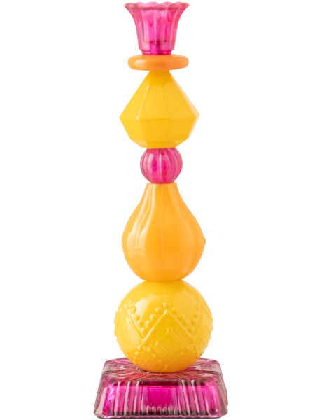 Chandelier Solira en verre rose, orange et jaune H28,5 cm 