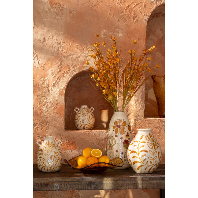 Bol décoratif en verre caramel irrégulier ondulé Caralune 40 x 40 x H9 cm 