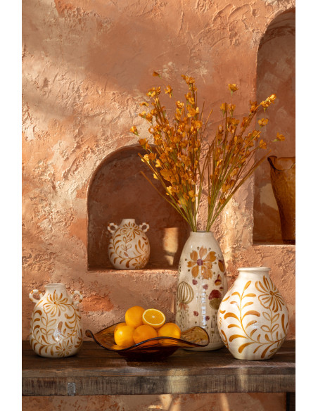 Bol décoratif en verre caramel irrégulier ondulé Caralune 40 x 40 x H9 cm 