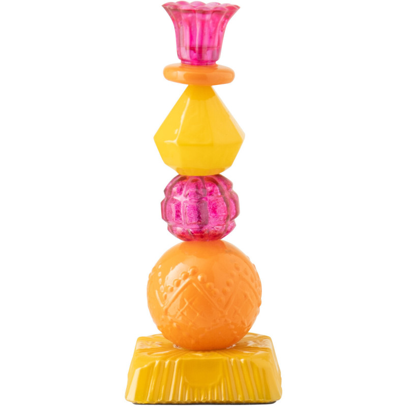 Chandelier Solira en verre rose, orange et jaune H23,5 cm 