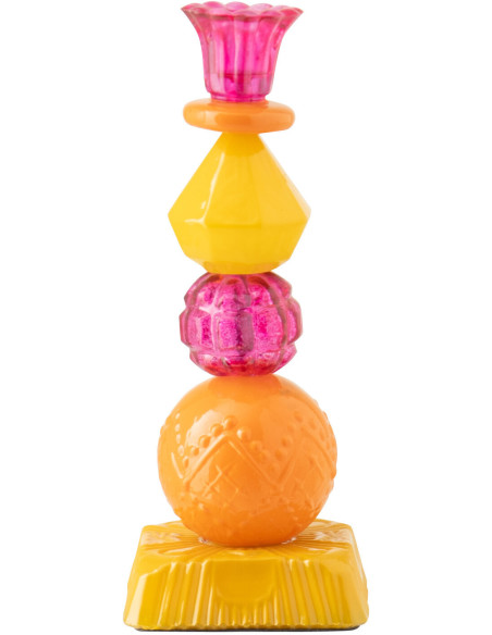 Chandelier Solira en verre rose, orange et jaune H23,5 cm 