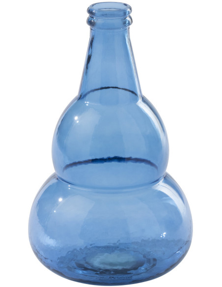 Vase Velora en verre bleu profond soufflé Ø27,5 cm x H45 cm 