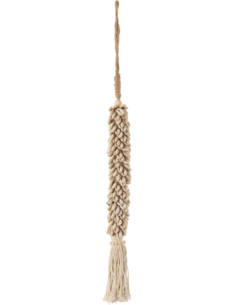 Suspension murale coquillages naturels corde coton H66 cm Naélys 
