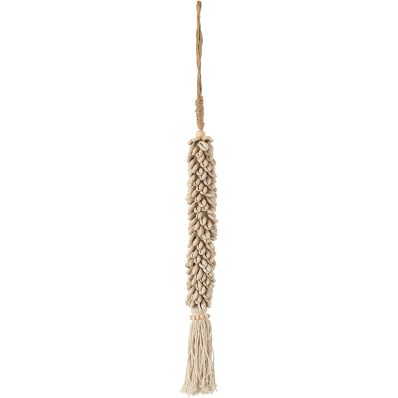 Suspension murale coquillages naturels corde coton H66 cm Naélys 