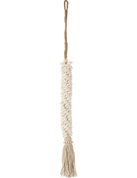 Suspension murale coquillages et corde coton écru H60 cm Naélys 